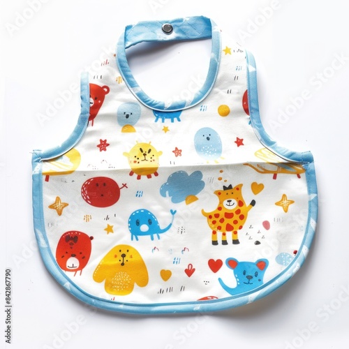 Adorable Baby Bib with Cute Design on White Background