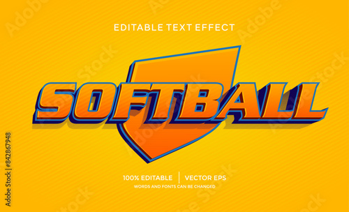 softball 3d text effect template