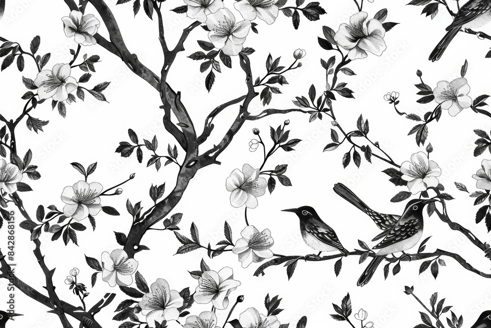 Fototapeta premium A seamless repeating pattern in black and white