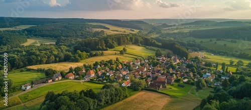 panoramic photo of a beautiful landscape in the German countryside. photo