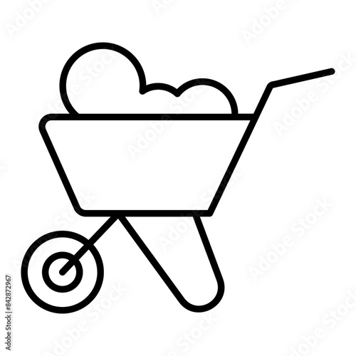 Wheelbarrow icon. outline icon