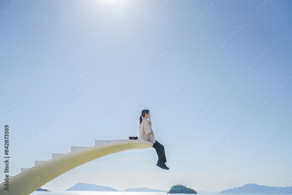 Obraz premium 旅する女性