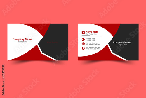 Business card design template, abstract shape clean professional business card template, visiting card,