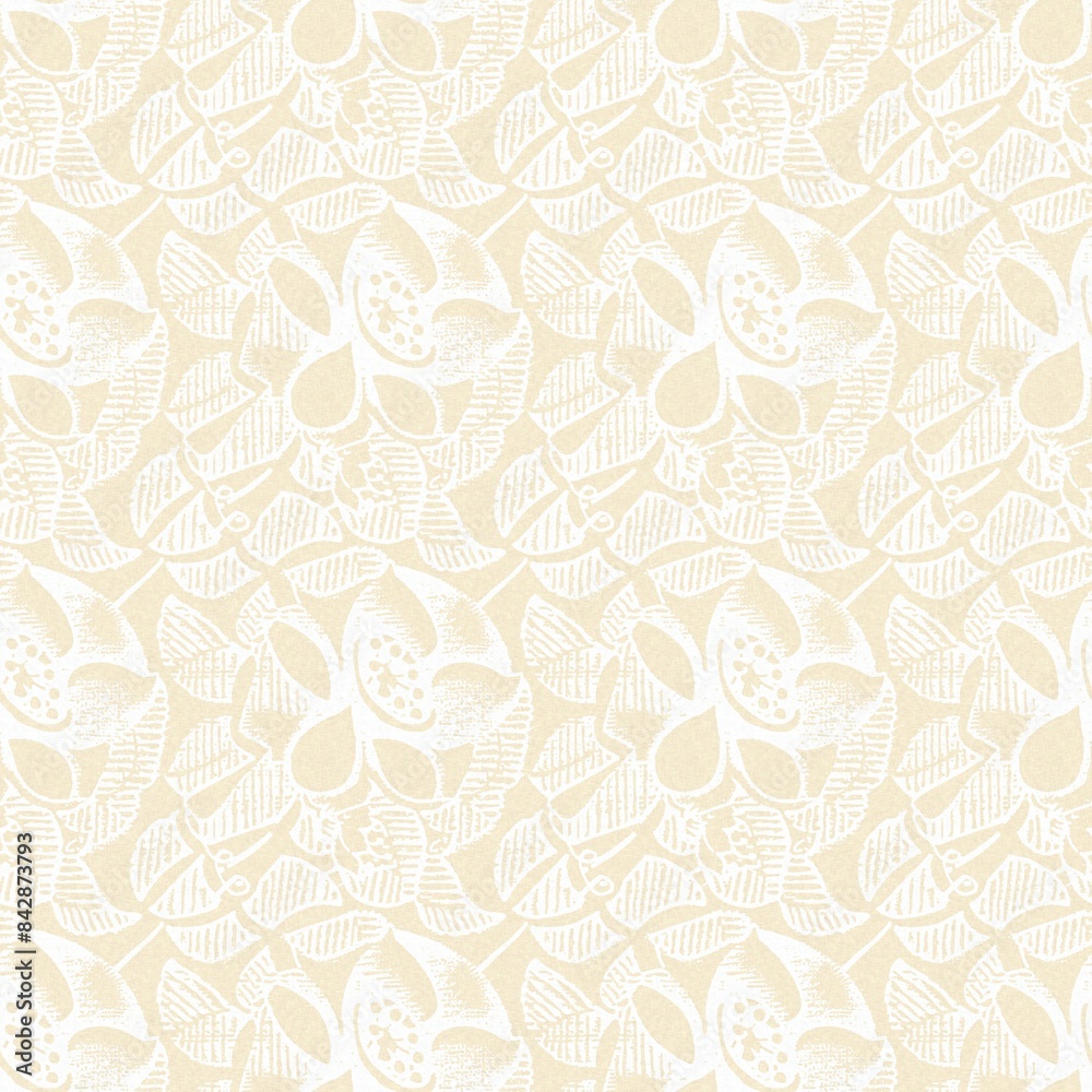 Modern white on cream lace effect wedding background texture. Soft tonal linen openwork block print with subtle hand drawn lattice damask printed fabric backdrop. Modern white on cream lace effect wedding background texture. Soft tonal linen openwork block print with subtle hand drawn lattice damask printed fabric backdrop.