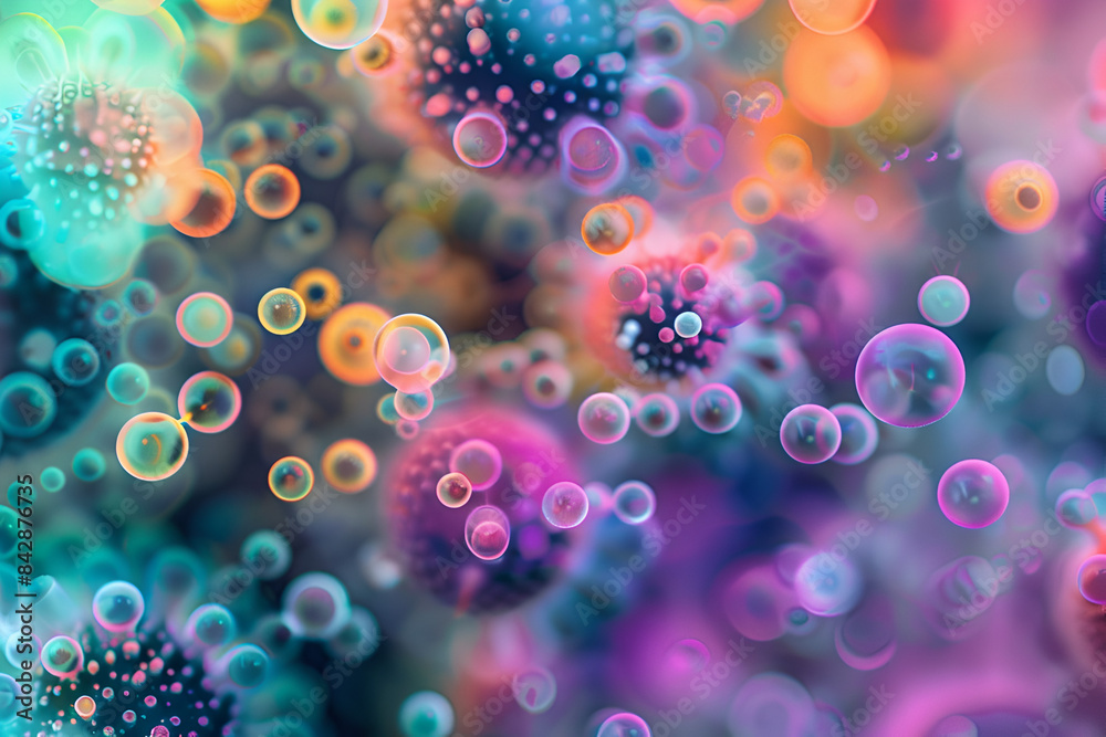 Abstract Colorful Bokeh and Bubble Background