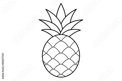 pineapple outline silhouette vector illustration
