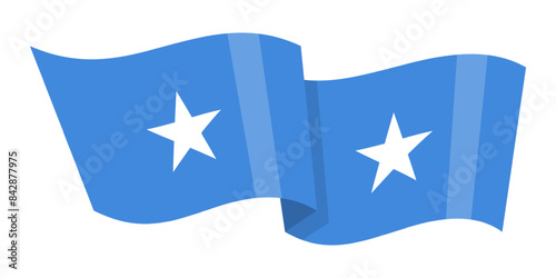 Vector illustration of wavy Somalia flag on transparent background photo