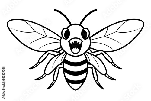 bee screams icon vector outline illustration © Jutish