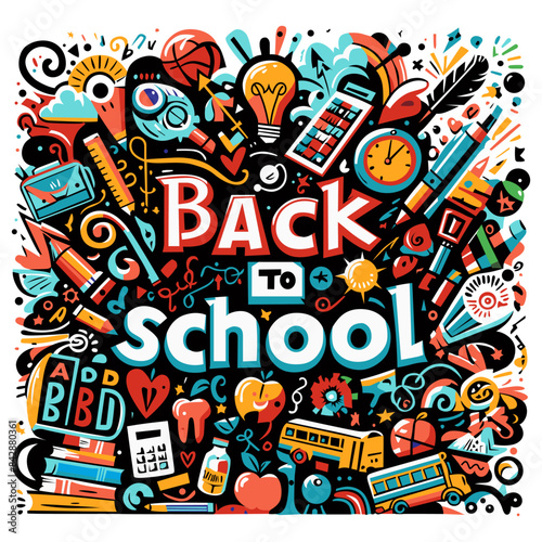 Back to school vector illustration.