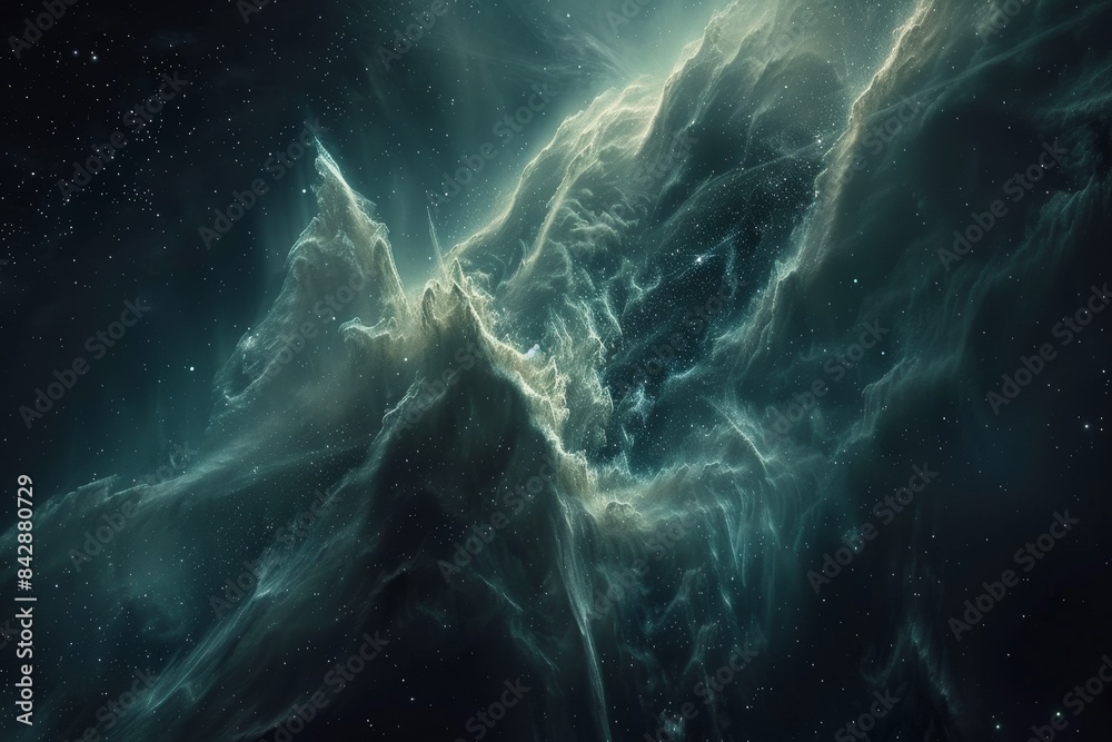 Nebula in deep space with stars