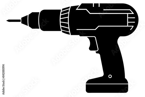 drill machine silhouette vector illustration 