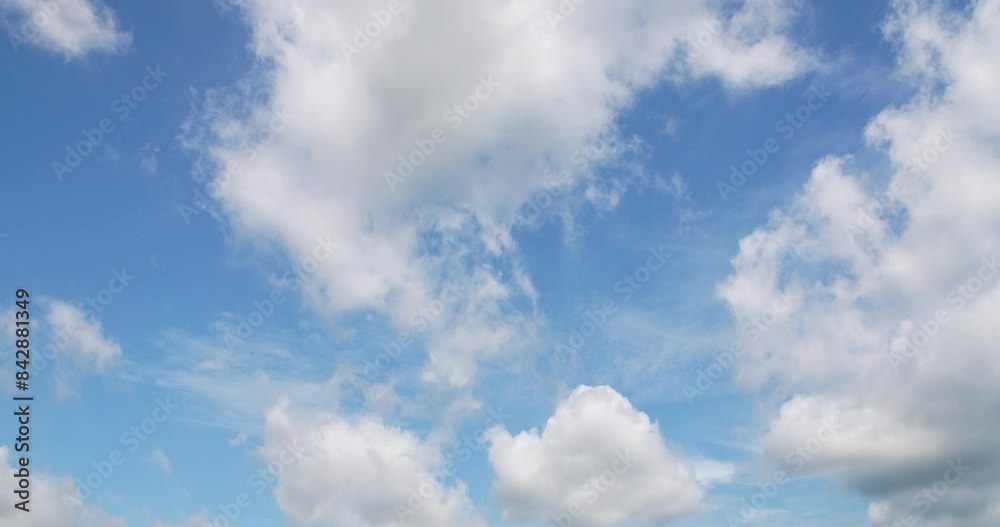 Blue sky with white clouds. Movement of clouds. Time lapse 4k. Blue sky with white clouds. Movement of clouds. Time lapse 4k.