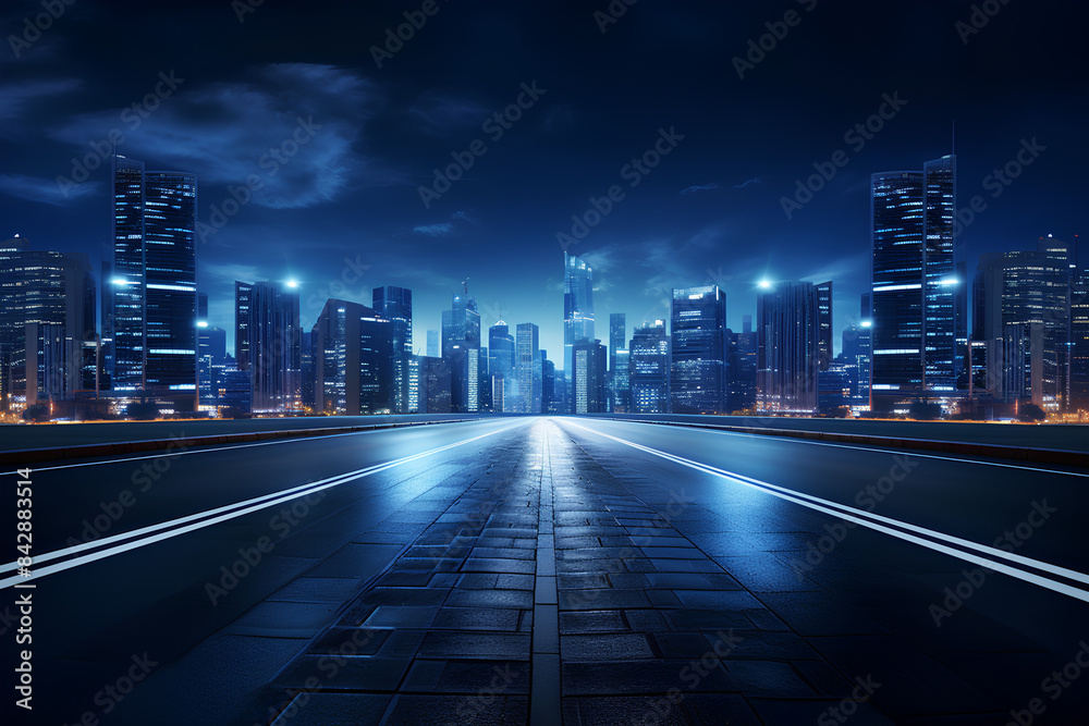 asphalt road leading into the city at night asphalt road leading into the city at night