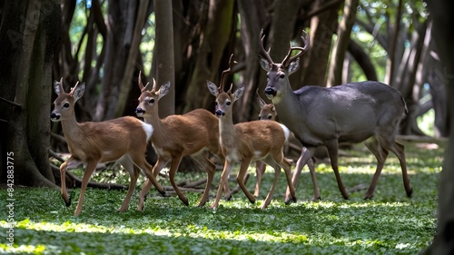 Majestic Deer Foraging in the Forest A Beautiful and Cute Sight