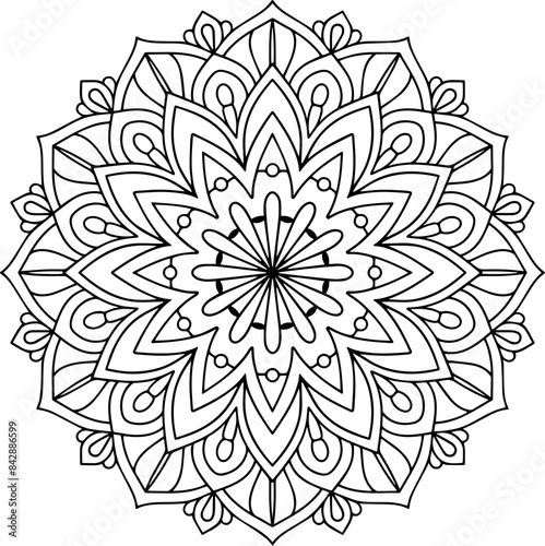 Mandala coloring book line art