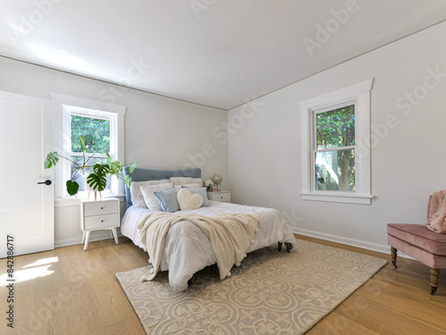 Modern residential bedroom interior