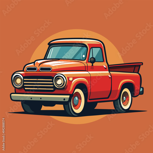 Flat design muscle car illustration
