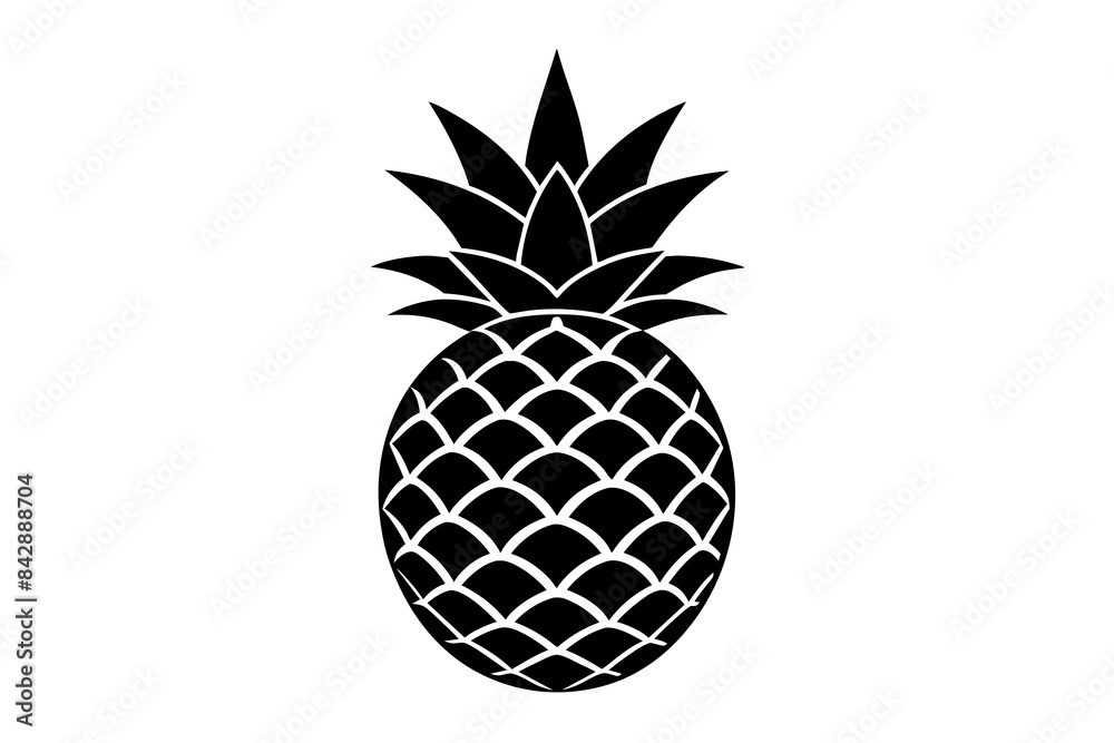 pineapple silhouette vector illustration