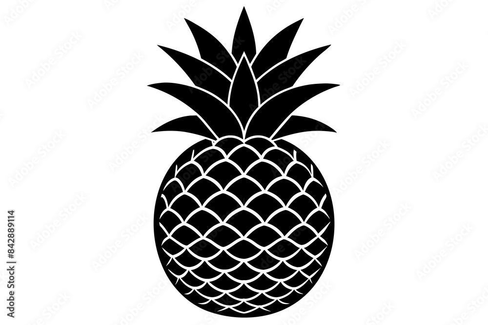 pineapple silhouette vector illustration