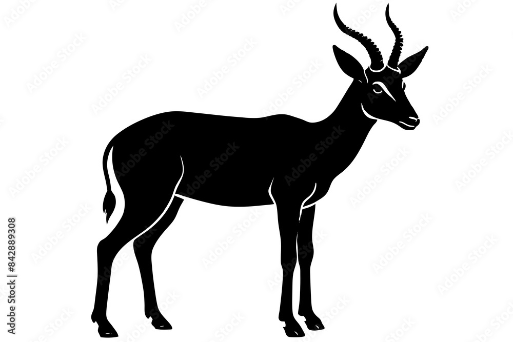 saiga antelope silhouette vector illustration saiga antelope silhouette vector illustration