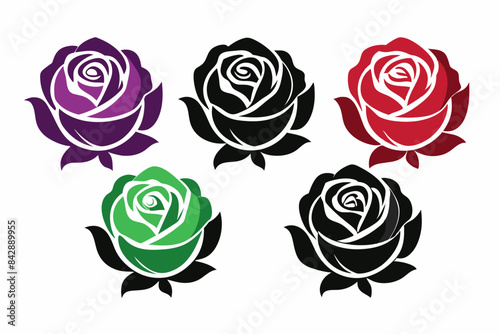 rose flower silhouette vector illustration