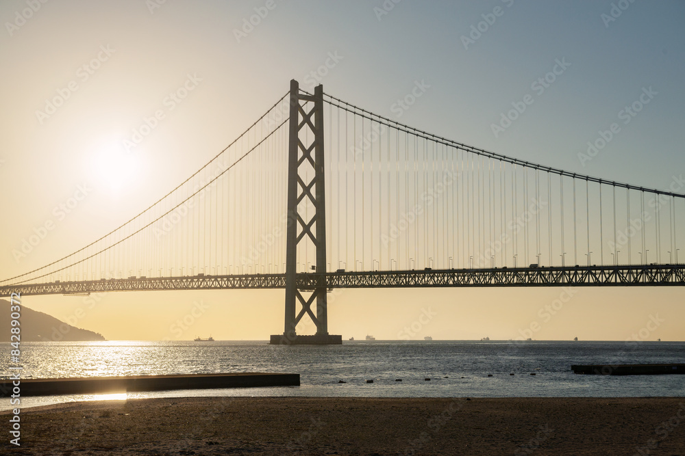 Fototapeta premium 夕方の明石海峡