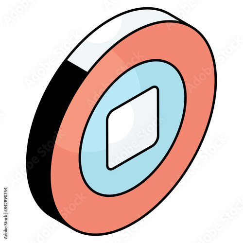 Conceptual flat design icon of move button 