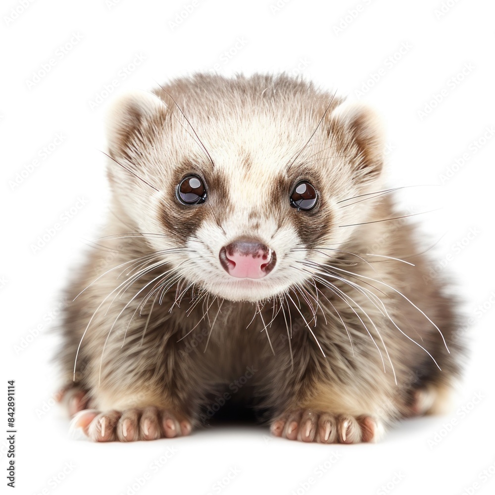 Fototapeta premium Ferret isolated on white background 