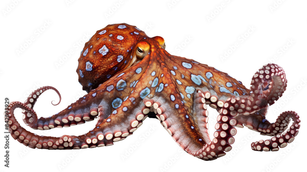 Fototapeta premium octopus isolated on transparent background.