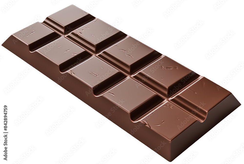 Fototapeta premium chocolate bar isolated on transparent background.