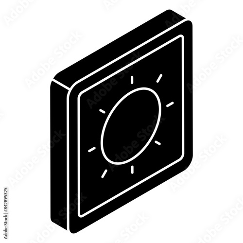 A flat design icon of brightness control 