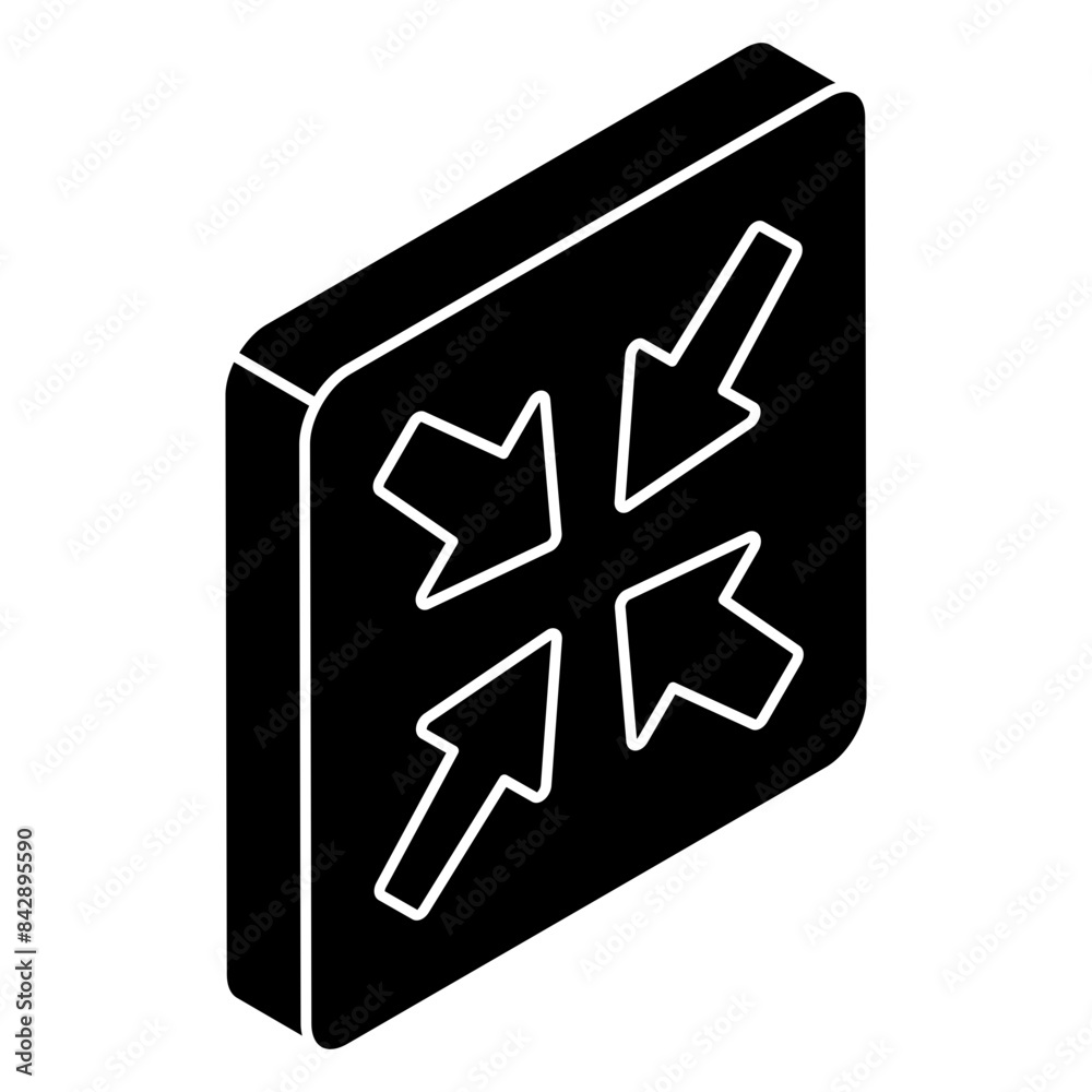 Editable design icon of inward arrows Editable design icon of inward arrows