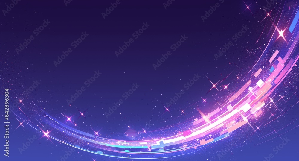 Fototapeta premium A celestial tapestry is woven across the cosmos, its intricate patterns of blue and purple nebulae and star clusters swirling against the vast expanse of darkness
