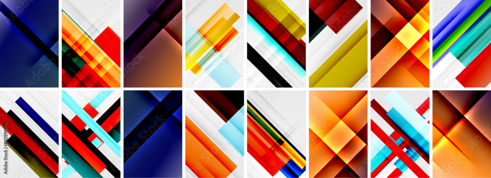 Set of low poly triangles poster geometric backgrounds. Vector Illustration For Wallpaper, Banner, Background, Card, Book Illustration, landing page