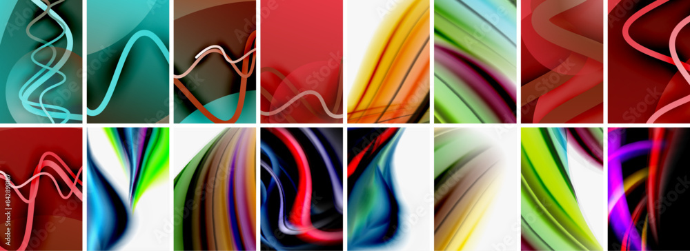 Collection of abstract background with waves, colorful shapes and 3d shadow effect. Vector Illustration For Wallpaper, Banner, Background, Card, Book Illustration, landing page Collection of abstract background with waves, colorful shapes and 3d shadow effect. Vector Illustration For Wallpaper, Banner, Background, Card, Book Illustration, landing page