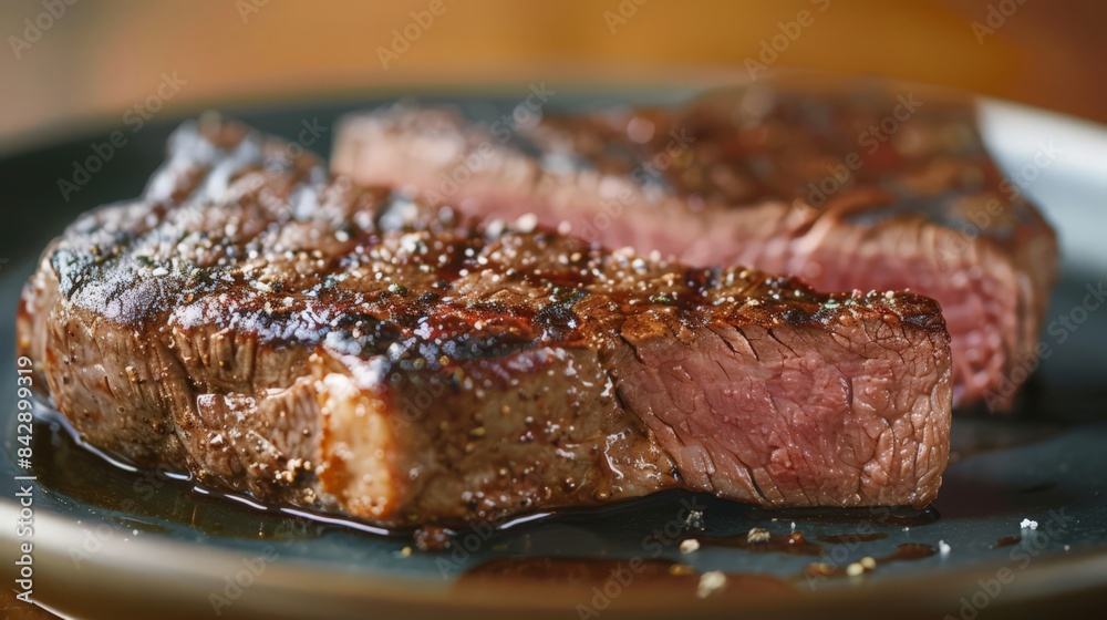 A porterhouse steak, perfectly seared, sits on a plate ready to be savored. A porterhouse steak, perfectly seared, sits on a plate ready to be savored.