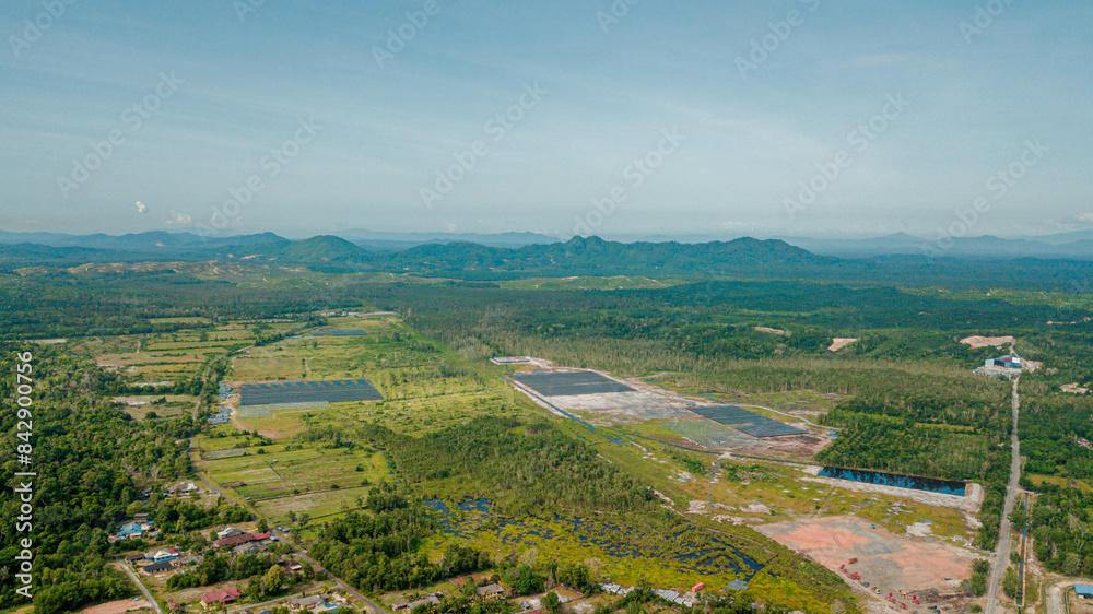 Aerial drone view of greenery countryside scenery with plantation land in Marang, Terengganu, Malaysia Aerial drone view of greenery countryside scenery with plantation land in Marang, Terengganu, Malaysia