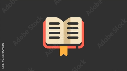 An icon depicting a book, used for education or learning apps, representing access to resources or libraries.