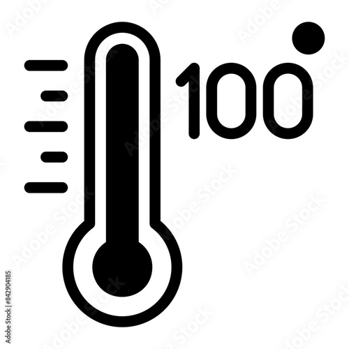one hundred glyph icon