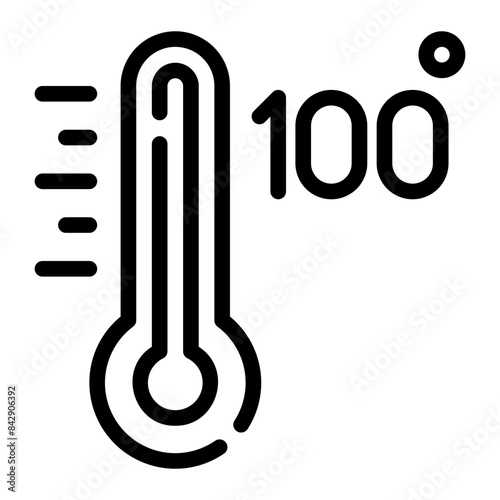 one hundred line icon