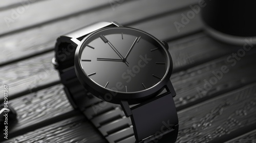 Wallpaper Mural Imagine a modern wristwatch with a sleek, minimalist design. The watch face is simple, with clean lines and a monochrome color scheme Torontodigital.ca