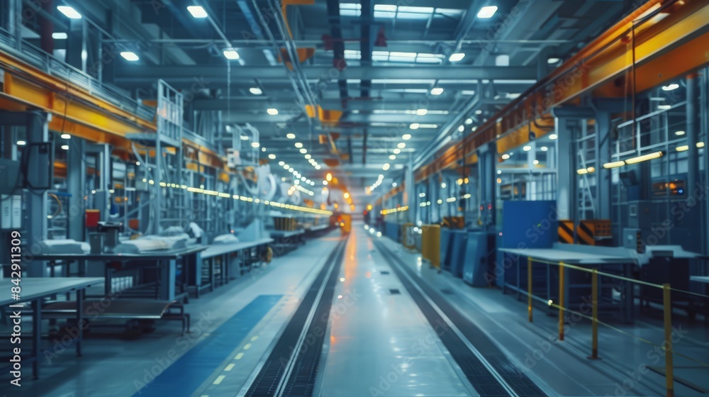 The assembly line in a modern factory operates efficiently, ensuring high-quality production standards. The assembly line in a modern factory operates efficiently, ensuring high-quality production standards.