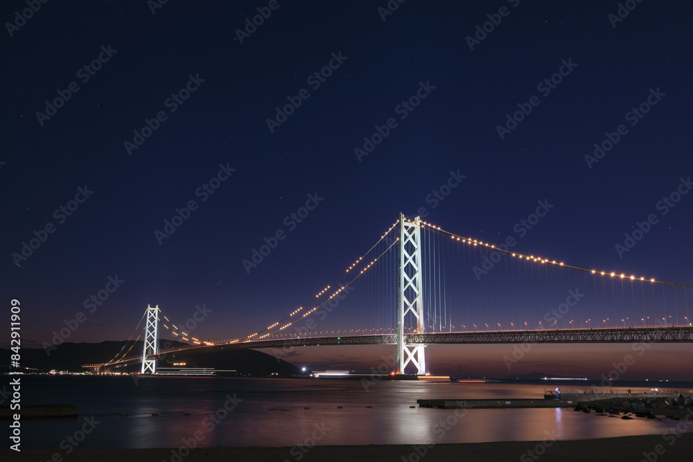 Obraz premium 夜の明石海峡