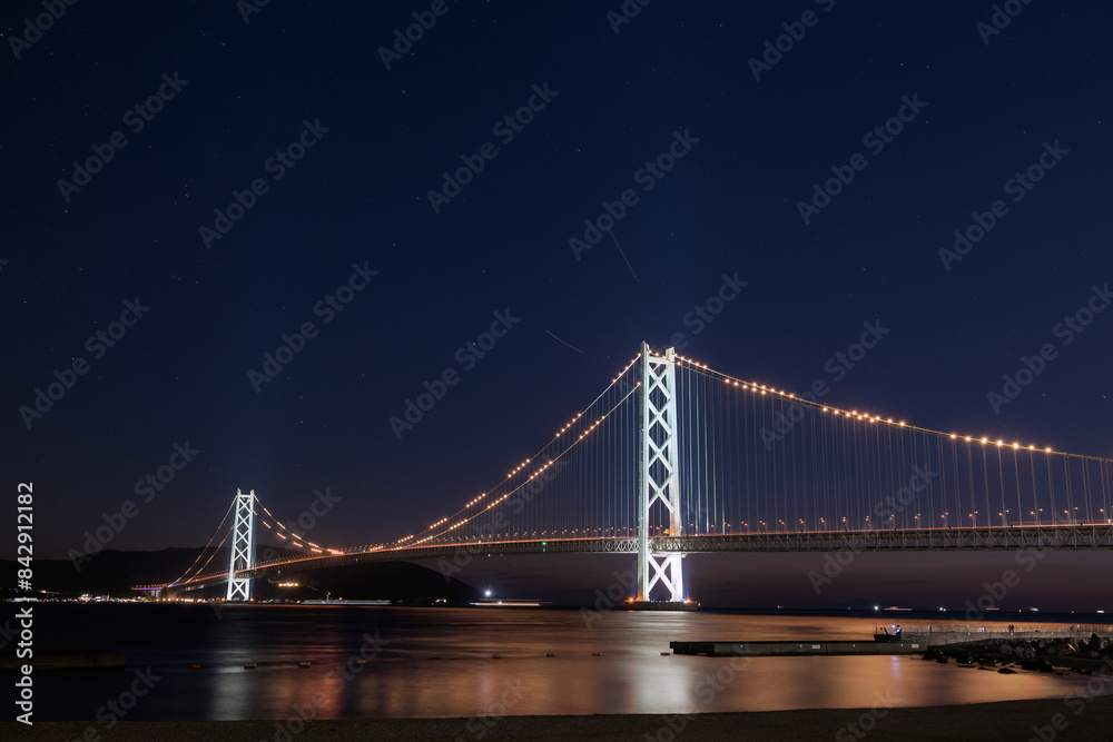 Obraz premium 夜の明石海峡