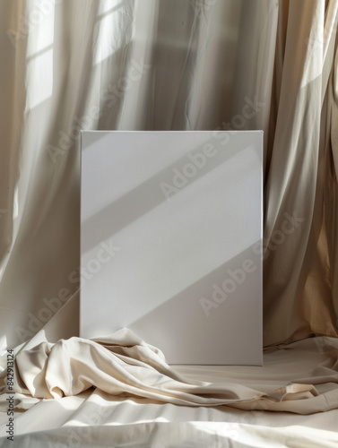 Blank, square white frame for mockup