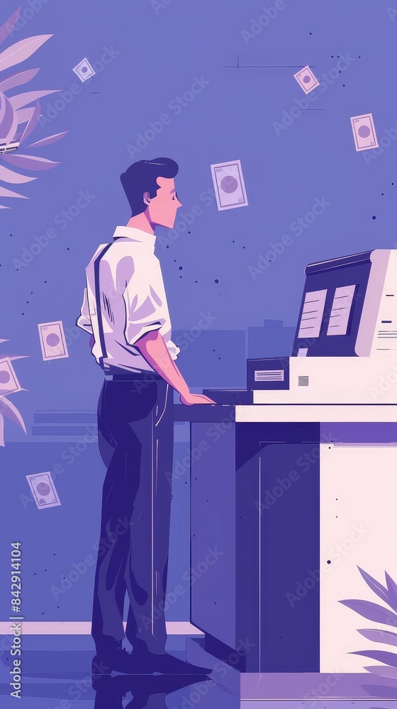debt collector flat design side view theme collection animation ...