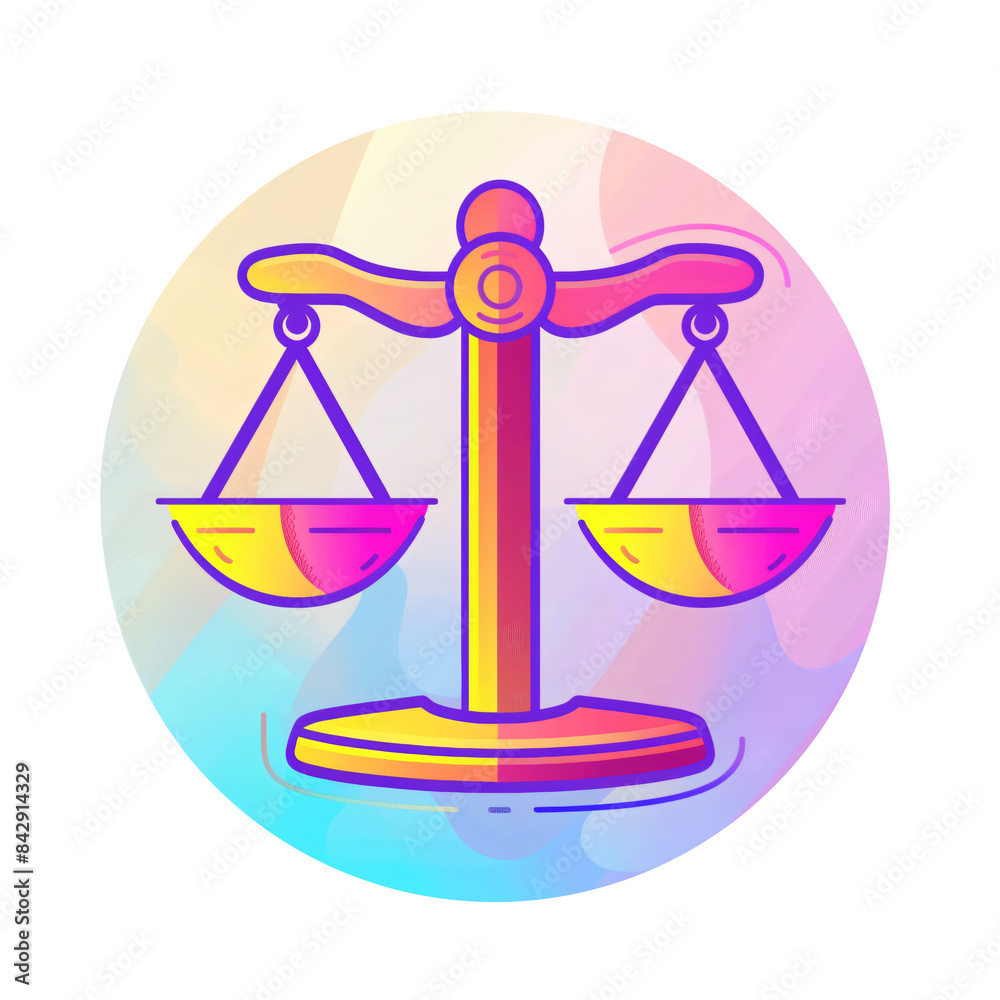 scales symbol of balance in pastel colors isolated on transparent background scales symbol of balance in pastel colors isolated on transparent background