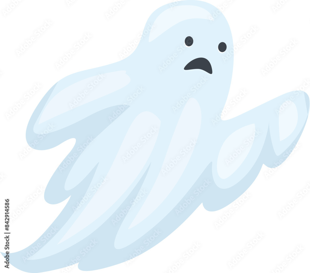 Cartoon illustration of a ghost with a surprised expression on its face Cartoon illustration of a ghost with a surprised expression on its face