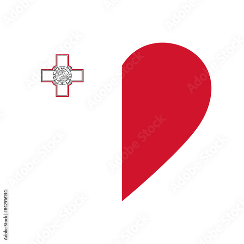 Malta flag in heart shape