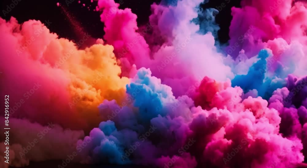 Color powder explosion on black background